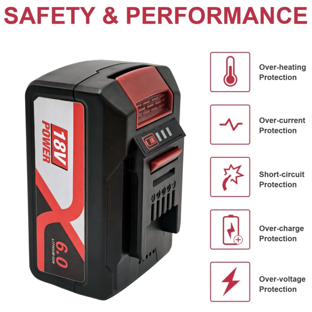 Power Xchange Tools - Bateria de Substituição Li-ion 6Ah para